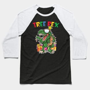 Tree Rex Dinosaur Christmas Baseball T-Shirt